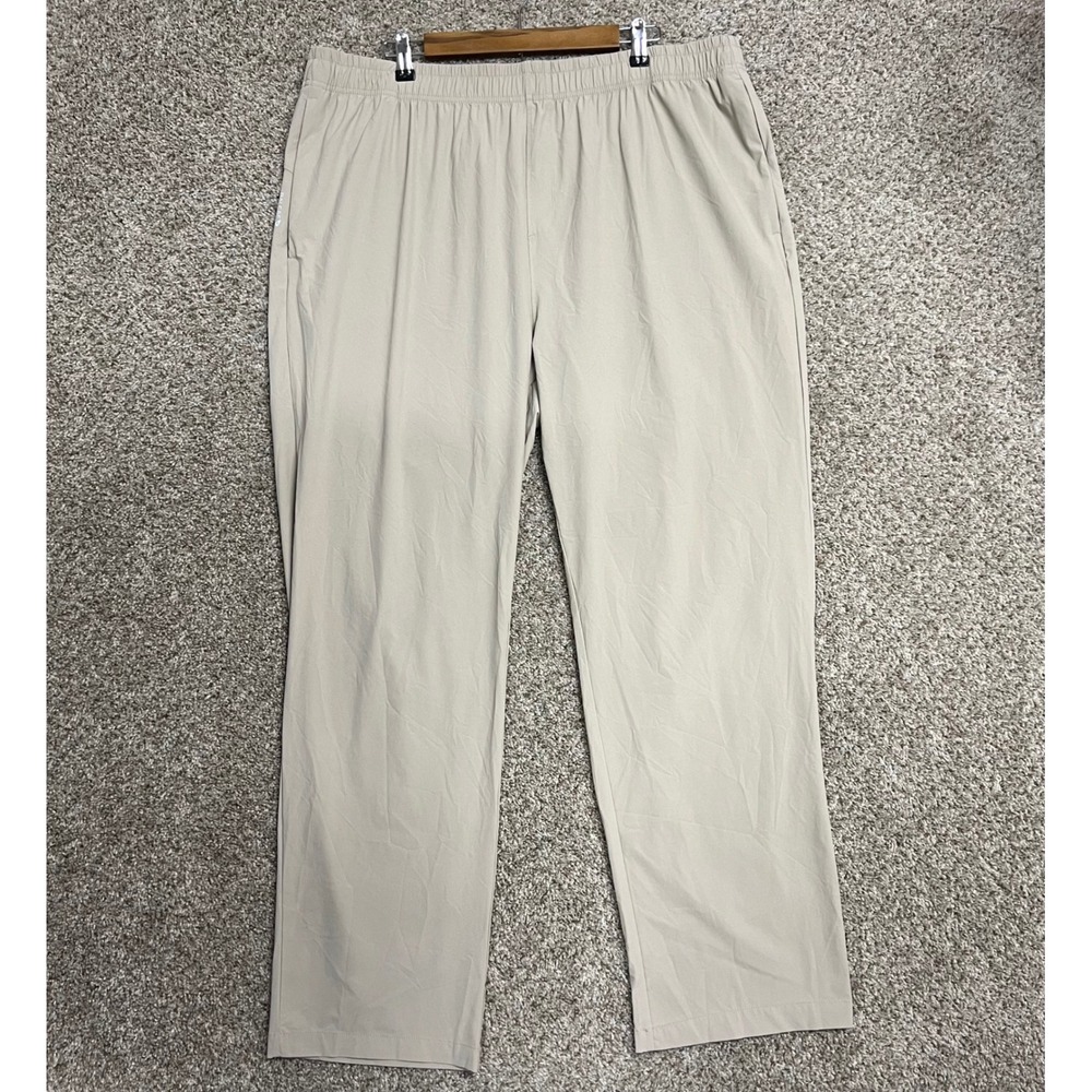 Baleaf Mens 3XL Tan Hiking Pants Elastic Waist Zipper Pockets Lightweight Pant
